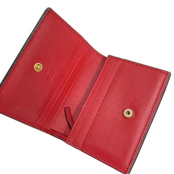 GUCCI Cherry Beige Dark Brown Multi PVC Leather - Bifold Wallet 246-081125 - Picture 3 of 5